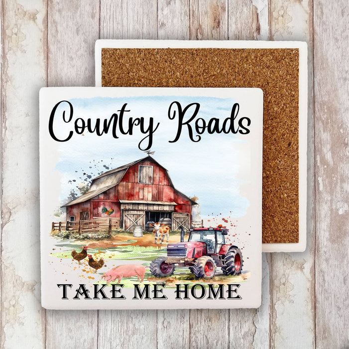 Country road take me home Stone Coaster
