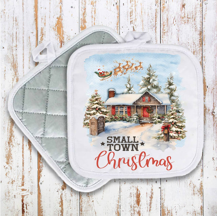 Small Town Christmas Santa Pot Holder