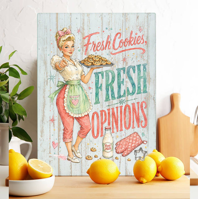 Funny Fresh Cookies Fresh Opinions Glass Cutting Board
