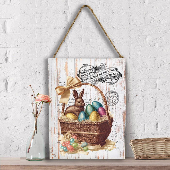 Easter Chocolate Follow the Bunny Wall Decor