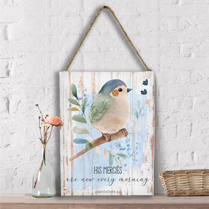 Spiritual His Mercies are New Bird Wall Decor