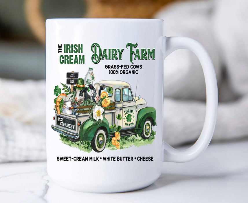 St Patrick's Day irish Crème Dairy Farm 15 oz Coffee Mug