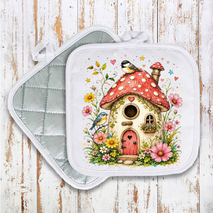 Mushroom Birdhouse Flowers Pot Holder