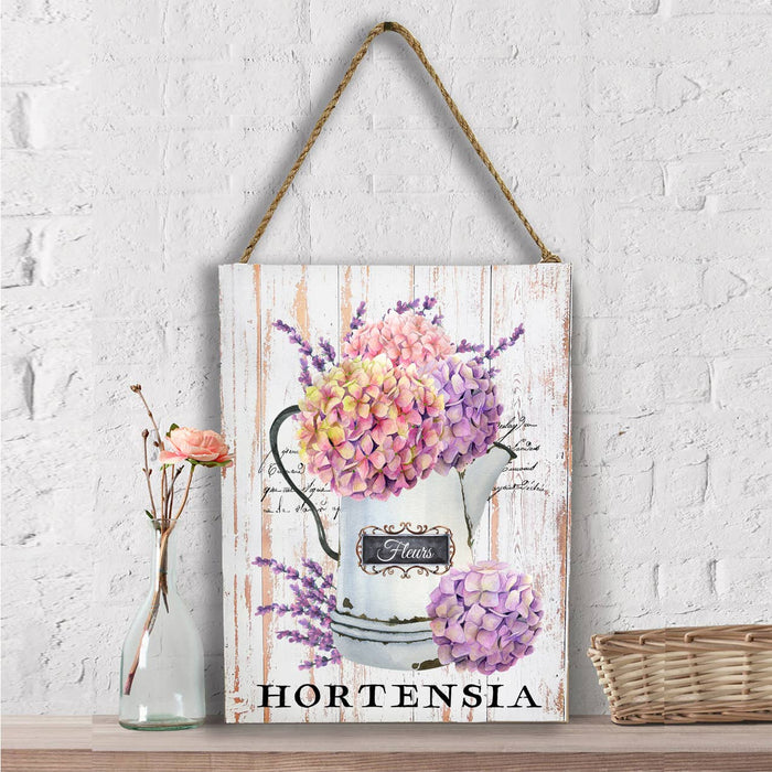 Farmhouse Paris Hydrangea Flowers  Wall Decor