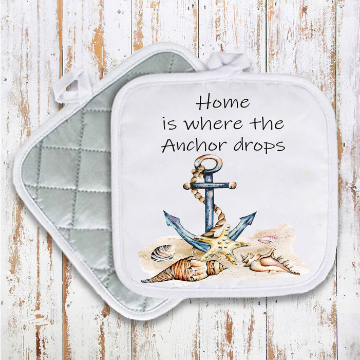 Beach Sea Shells Ocean Anchor Pot Holder Oven Mitts