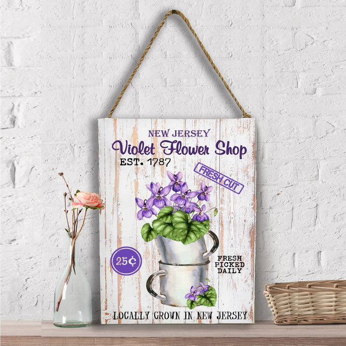 New Jersey State Flower Purple Violet Wall Decor