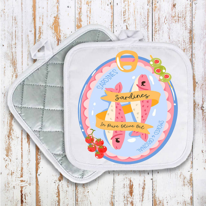 Sardines Fish Olive Oil Coastal Pot Holder Oven Mitt