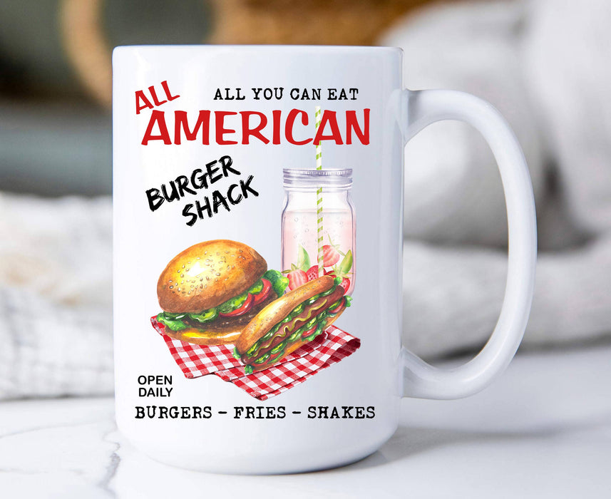 All American Burger Shack Patriotic Coffee Mug