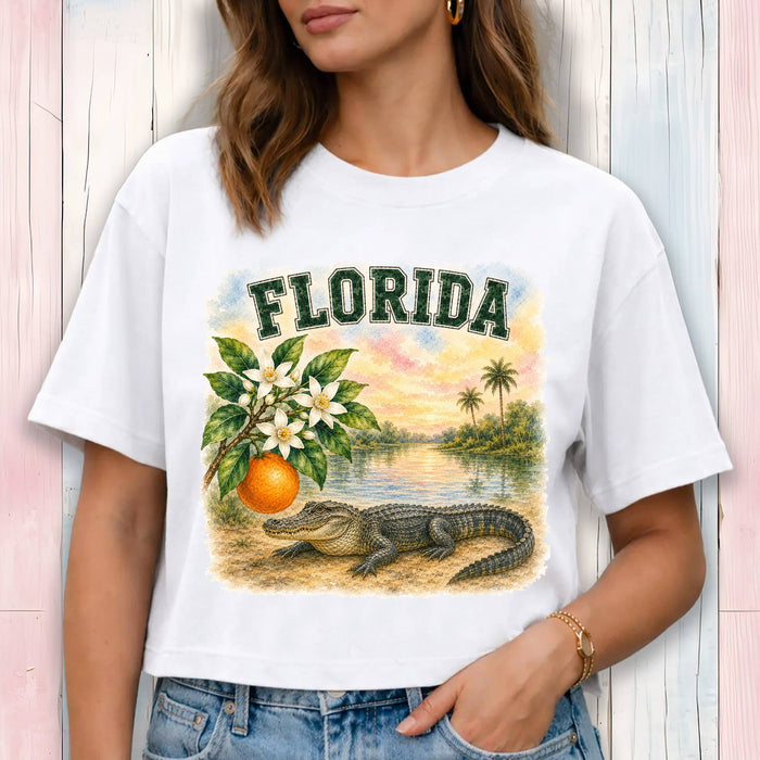 Florida State Bird and Animal Cropped T-Shirt
