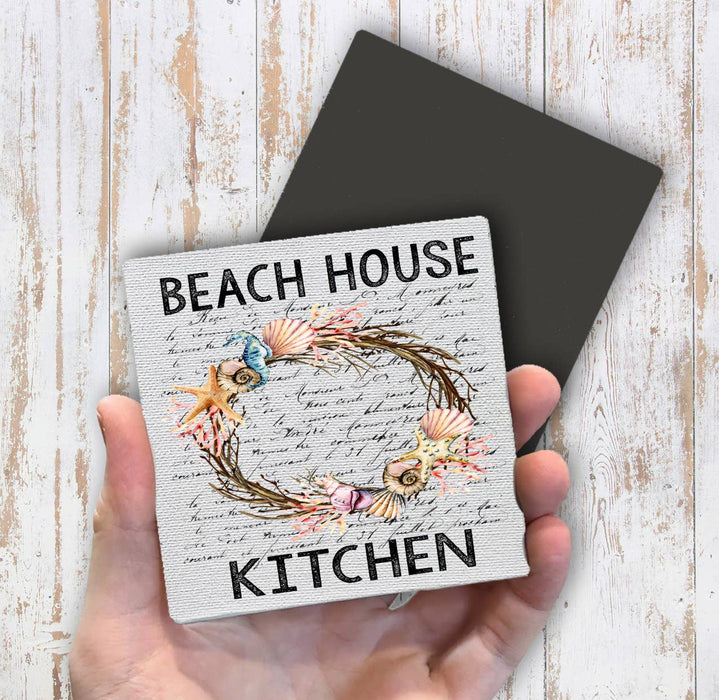 Beach House Sea Shell Wreath Ocean Magnet Fridge