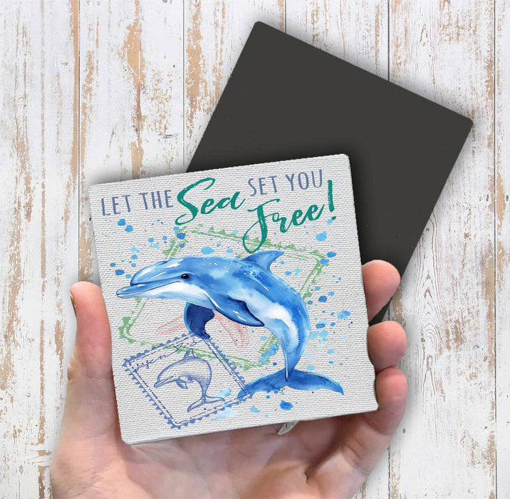 Sea Set you Free Doplphin Ocean Magnet Fridge