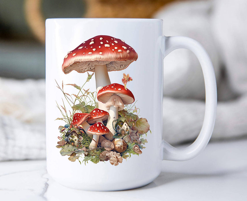 Red & White Mushrooms Faires Coffee Mug
