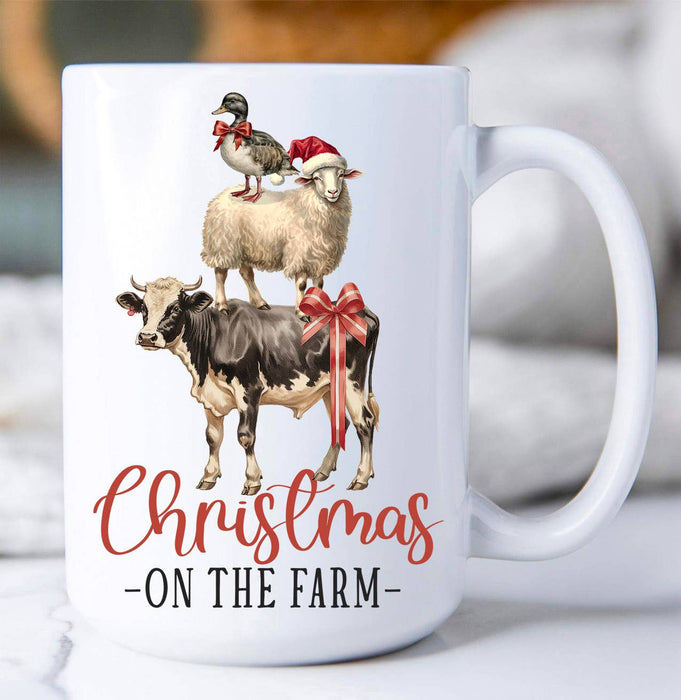 Christmas on the Farm Animals Coffee Mug