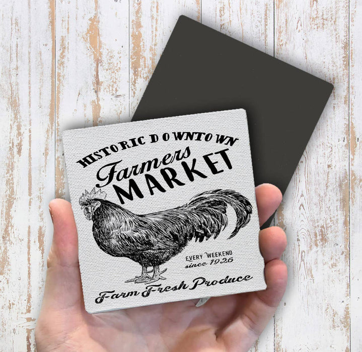 Farmers Market Fresh Produce Rooster Magnet Fridge