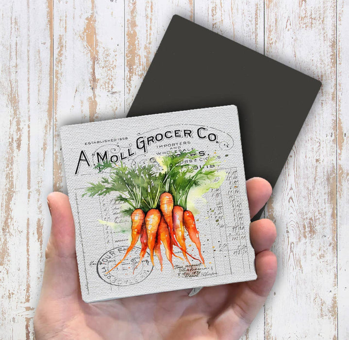 Vintage Farmhouse Carrots Vegetables Magnet Fridge