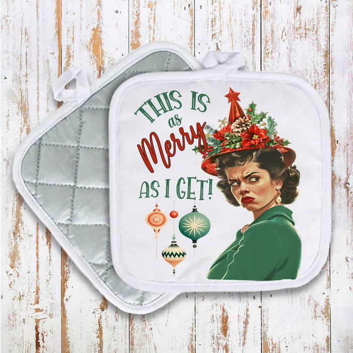 Christmas Funny This is my Merry Pot Holder Oven Mitt