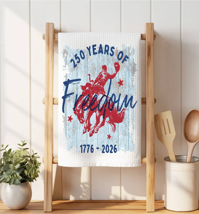 Western 250 years of Freedom Waffle Weave Towel