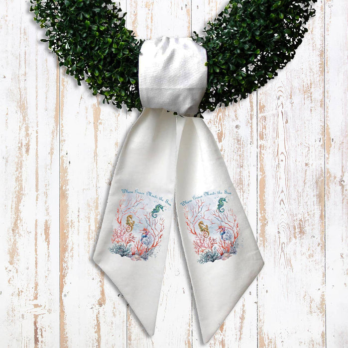 Grace Meets Sea Seahorses Beach Wreath Sash
