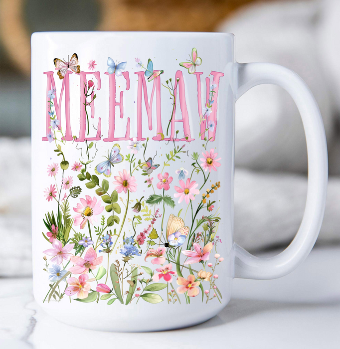 Mother's Day Wild Flowers Meemaw Coffee Mug