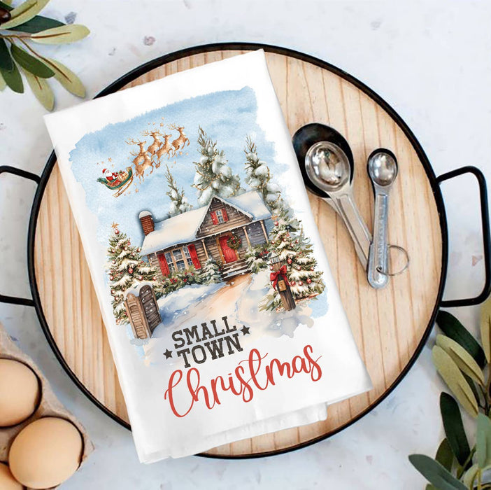 Small Town Christmas Santa Tea Towel