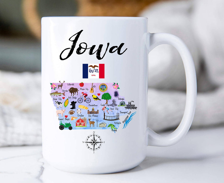 Iowa State Map Souvenir Coffee Mug