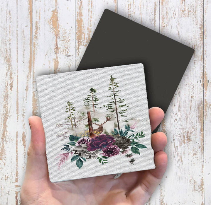 Deer Forest Trees Nature Magnet Fridge