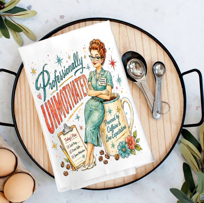 Housewives Professionally Unmotivated Tea Towel