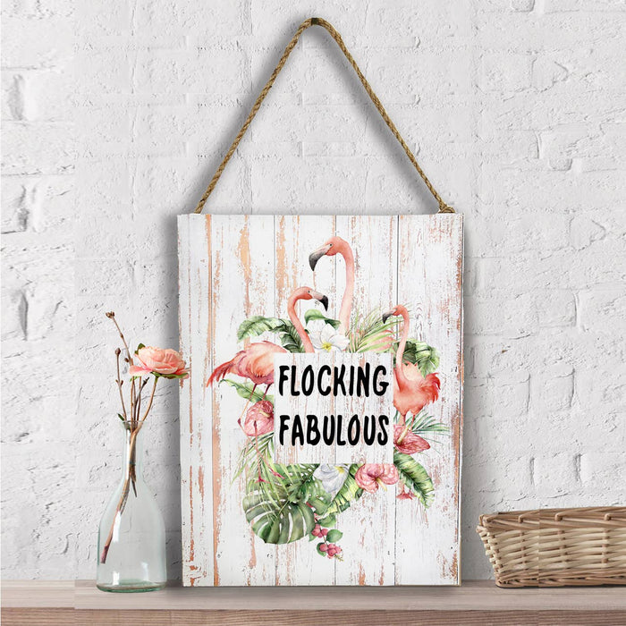 Pink Flamingo Flocking Fabulous Wall Decor