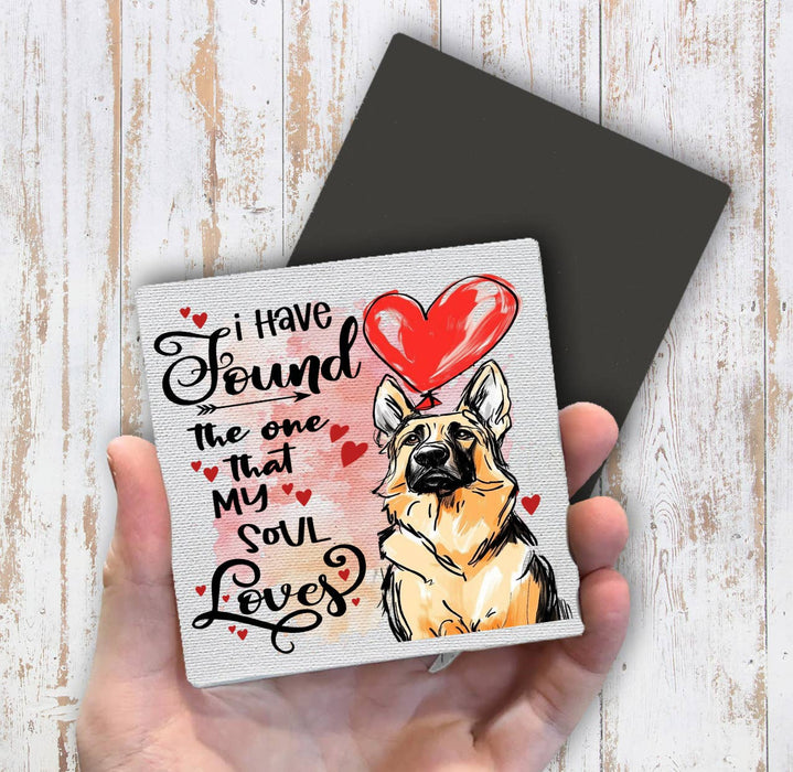 Dog Shepherd Found My Love Valentine Magnet Fridge