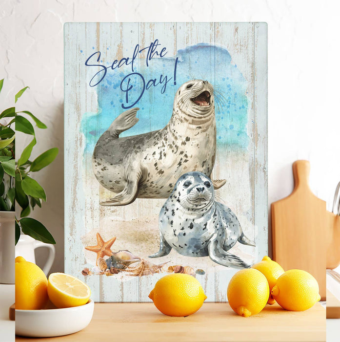 Seal the Day Coastal Ocean Glass Cutting Board Trivet