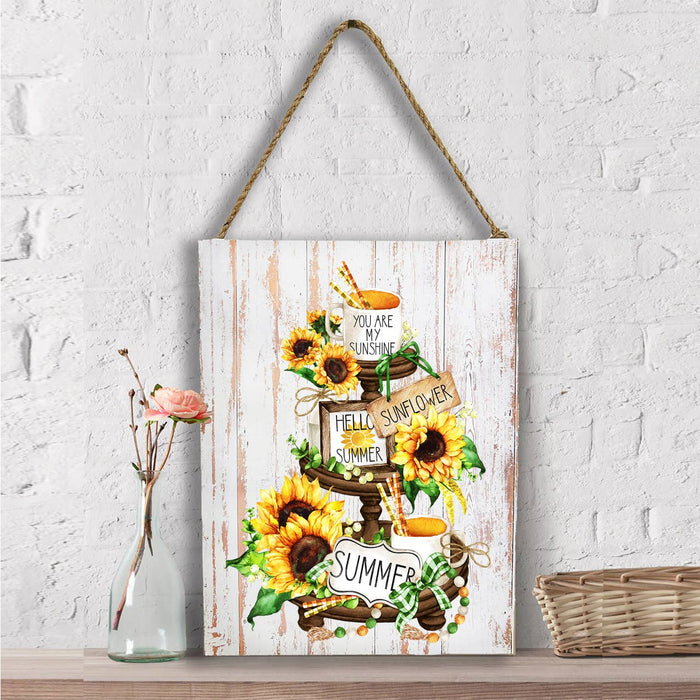 Summer Sunflower 3 Tier Tray Wall Decor