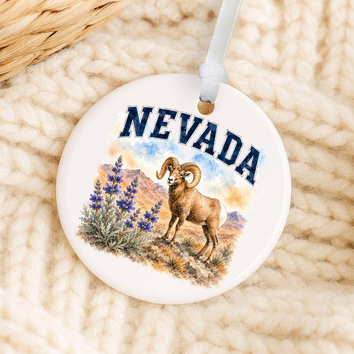 Nevada State Bird and Animal Ornament