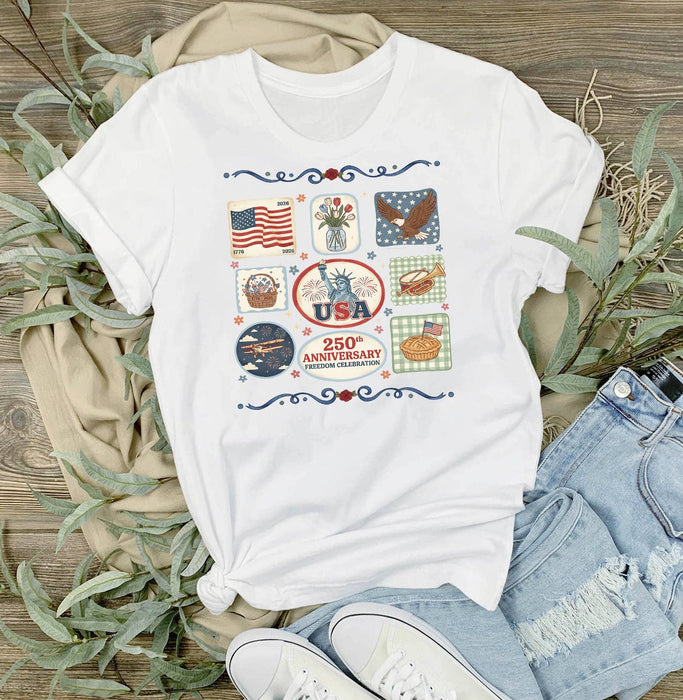 Patriotic Collage 250 Anniversary America T-Shirt