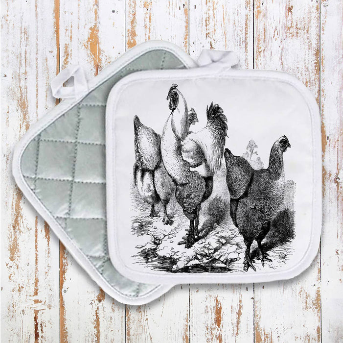 Country Farm, Red Rooster Farms, Pot Holder Oven Mitts