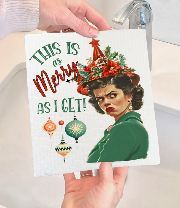 Christmas Funny This is my Merry Swedish Dishcloth
