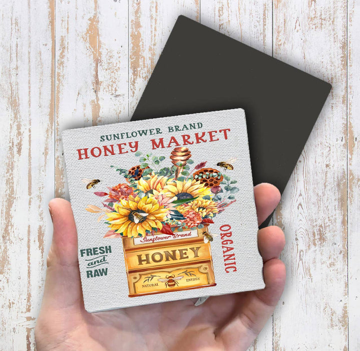 Modern Farmhouse Honey Market Bees Magnet Fridge