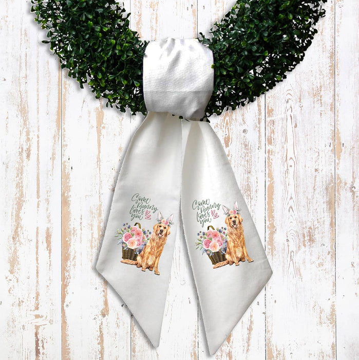 Some Bunny Loves You Lab Dog Wreath Sash
