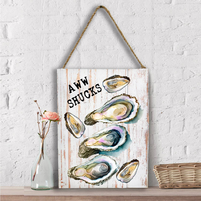 Oysters Aw Shucks Coastal Beach Wall Decor