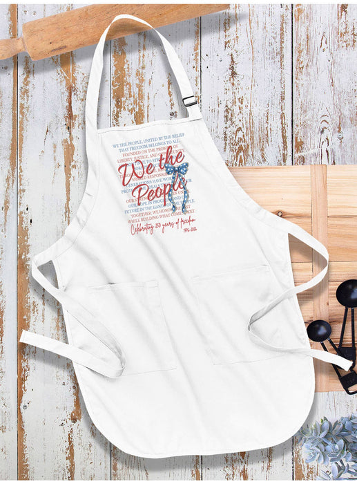 Patriotic We the People Bow 250 America Apron