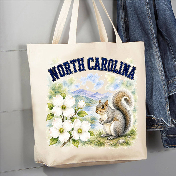 North Carolina State Bird and Animal Canvas Tote Bag