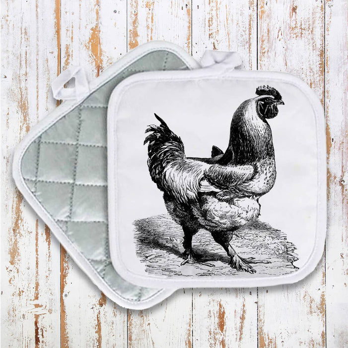 Country Farm, Rooster, Pot Holder Oven Mitts