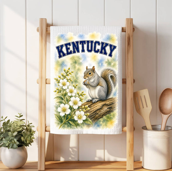 Kentucky State Bird and Animal Waffle Weave Towel