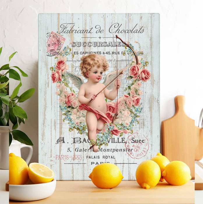 Home is Where Heart Is Valentine Glass Cutting Board Trivet