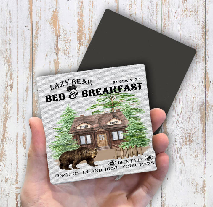 Lazy Bear Bed & Breakfast Magnet Fridge