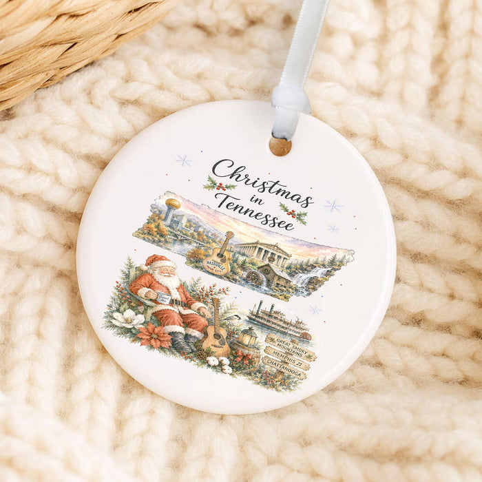Christmas in Tennessee State Map Ornament
