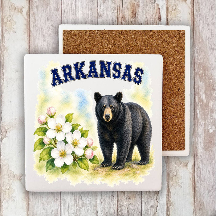 Arkansas State Bird and Animal Stone Coaster