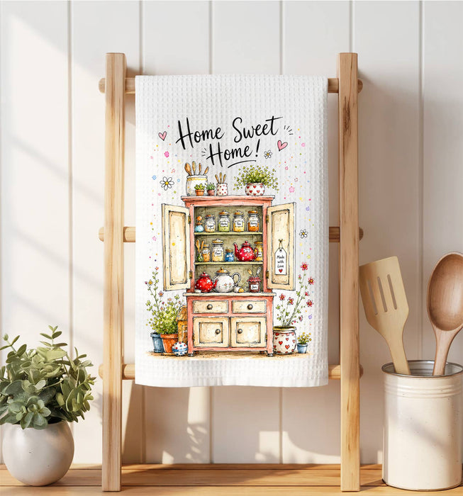 Country Cabinet Home Sweet Home Waffle Weave Towel