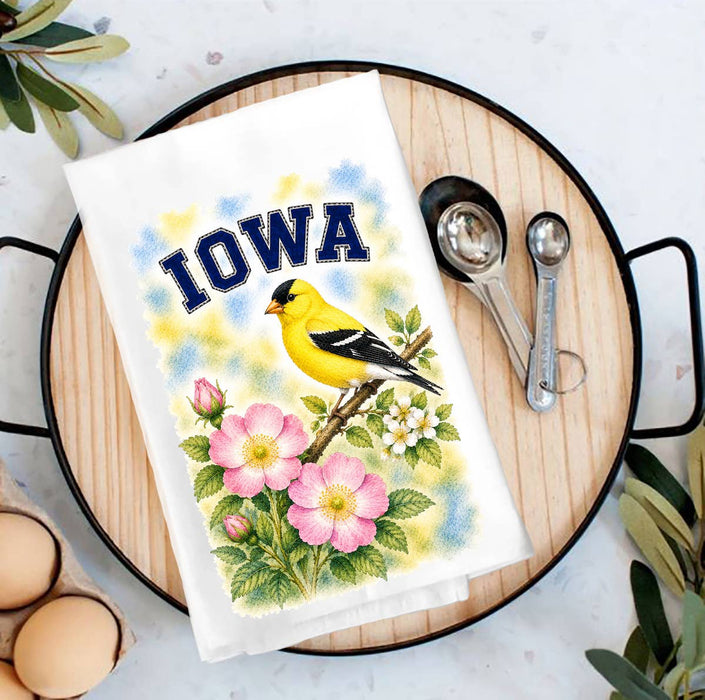 Iowa State Bird and Animal Tea Towel
