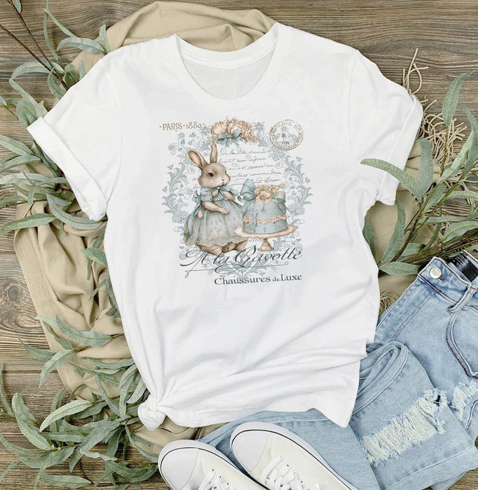 Shabby Chic French Easter Bunny T-Shirt