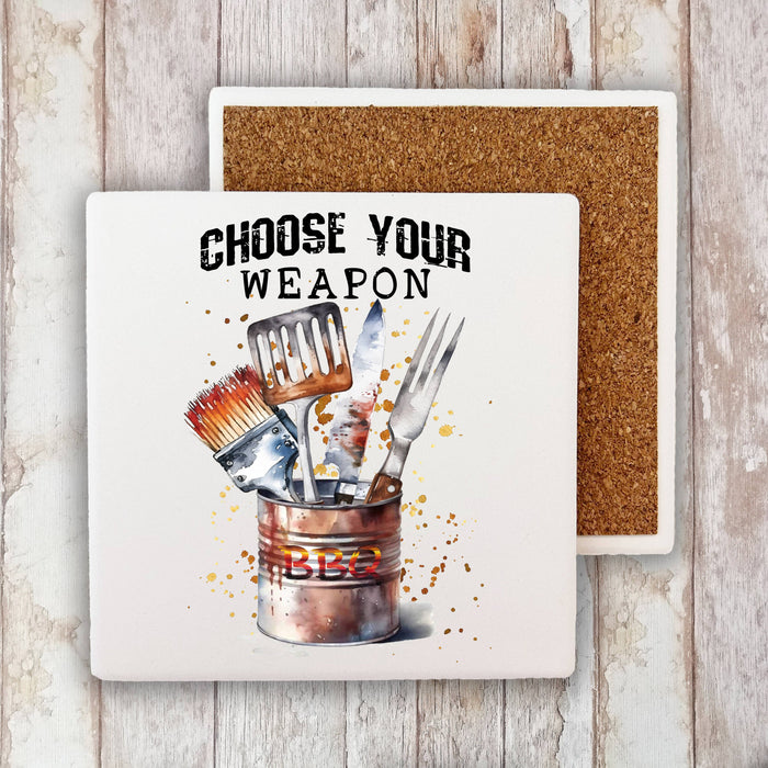 Choose your Weapon BBQ Cooking Stone Coaster
